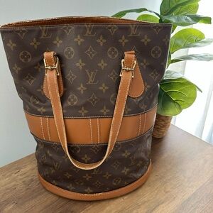 Vintage Louis Vuitton Tan Leather Interior Tote Bag